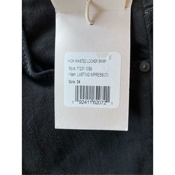 Mother Denim High Waisted Looker Skimp Black Skinny Jeans NWT Size 24 Tall - Picture 5 of 9